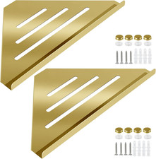 2 Pcs 304 Stainless Steel Corner Shelf with Screws, Triangle Shower Caddy, Wall