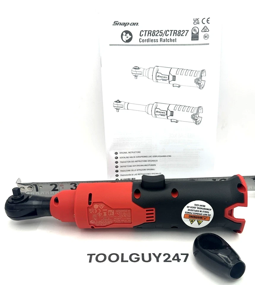 SNAP ON TOOLS США НОВЫЙ 1/4 дюйма 40 футов фунтов беспроводной храповик с кольцевой подсветкой CTR825DB+ - Изображение 4 из 4