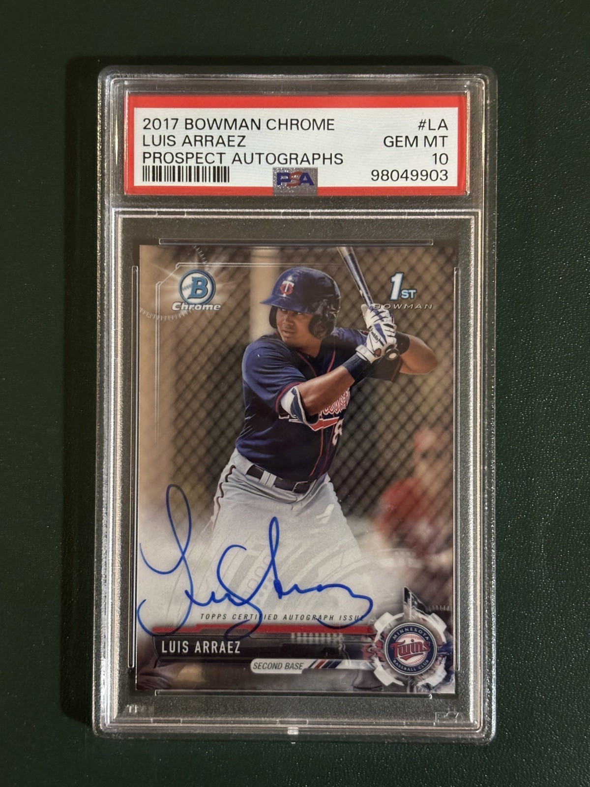 2017 BOWMAN CHROME PROSPECT AUTO #LA LUIS ARRAEZ PSA 10 AUTO RC Giants