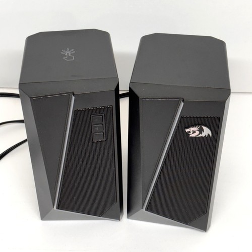 Red Dragon Anvil Desktop Computer Speakers Black with Cords - Tested Work Great - Photo 4/11