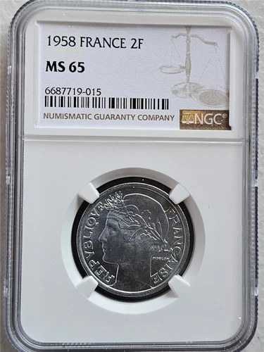 France 2 Francs 1958 NGC MS 65
