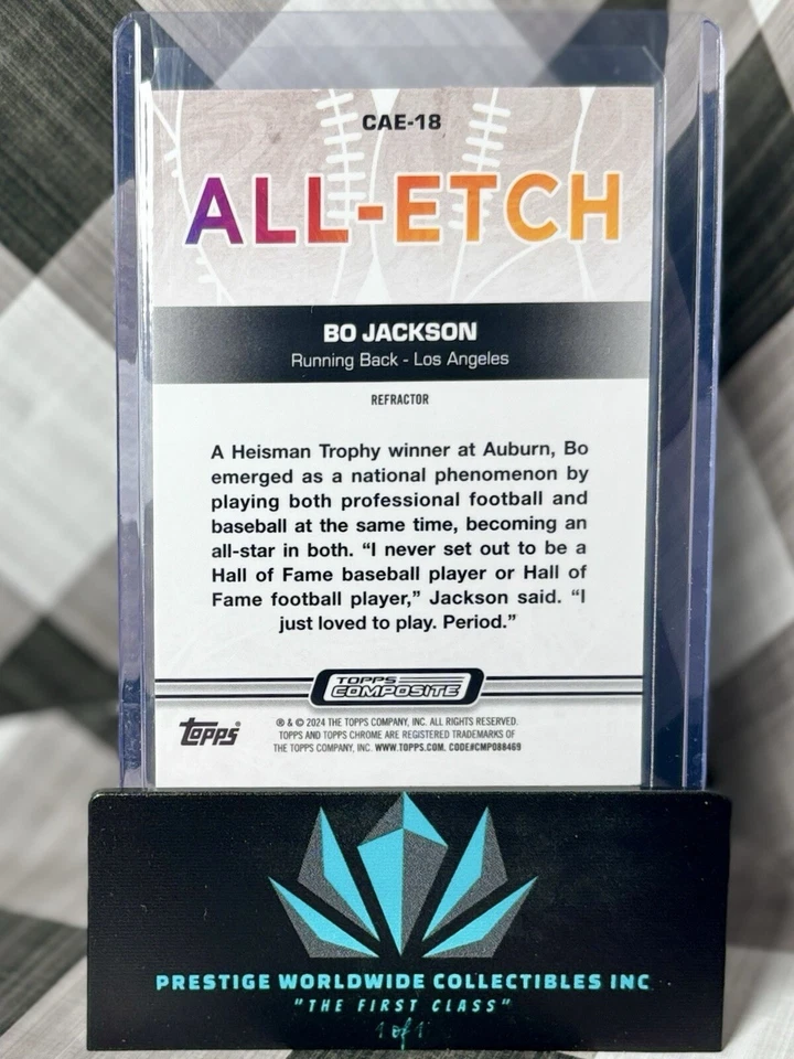 Bo Jackson 2023 Topps Composite Chrome All-Etch Silver Refractor #CAE-18 Raiders - Image 2 of 2
