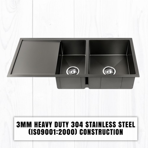 Handmade Black Sink 304 Stainless Steel Nano Kitchen Laundry Basin Heavy Duty - Picture 78 of 85