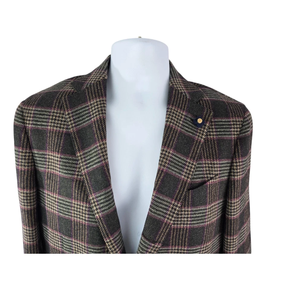 Chaqueta Blazer de Franela LARDINI IT48 US38 M Sencillo Pecho Hecha en Italia $1295 Foto 2 de 4