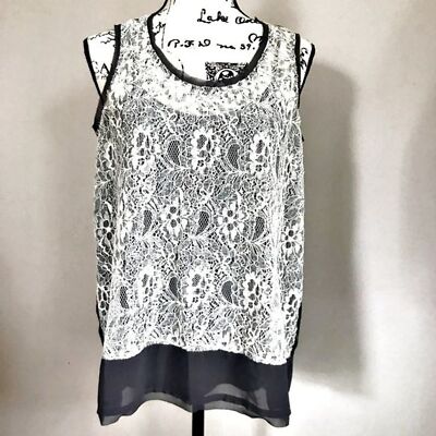 Simply Vera Wang Lace Tunic Tank Top Lined Size M