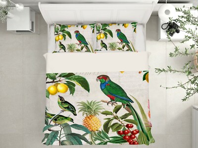 3D Parrot Pineapple A018 Bed Pillowcases Quilt Duvet Cover Andrea Haase Zoe