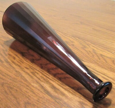 tall conical faceted sides amethyst purple stem vase