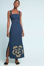 Anthropologie Maui Maxi Dress Size 6 by Sissa Navy Blue $398