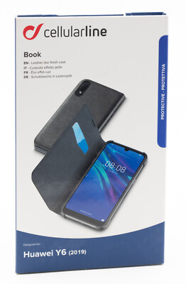 Cellularline Book Schutzhülle Huawei Y6(2019) Handy Tasche Case Kartenfach 833