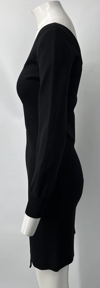 Burberry London England Black V-Neck 3/4 Sleeve Knee-Length Sheath Dress sz S - Image 2 of 4