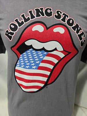 Rolling Stones Grey T-shirt Men's S NEW Classic Graphic Lips Logo