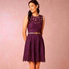 Anthropologie BHLDN Hitherto Kinsley Lace Dress Burgundy Size 4