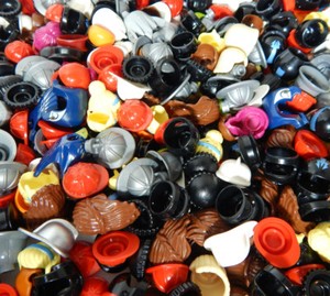 Minifigure Hat Lot of 25 Hats Helmets Hair Great Variety LEGO