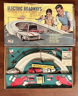 VINTAGE ITC IDEAL ELECTRIC ROADWAYS SPORTS CAR RALLY SET MERCEDES 300SL