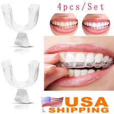 4pcs Tooth Teeth Whitening Trays Thermoforming Mouth Tray Molding for Bruxism US