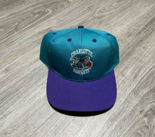 Vintage Charlotte Hornets NBA Plain Logo Drew Pearson Deadstock SnapBack Hat NWT