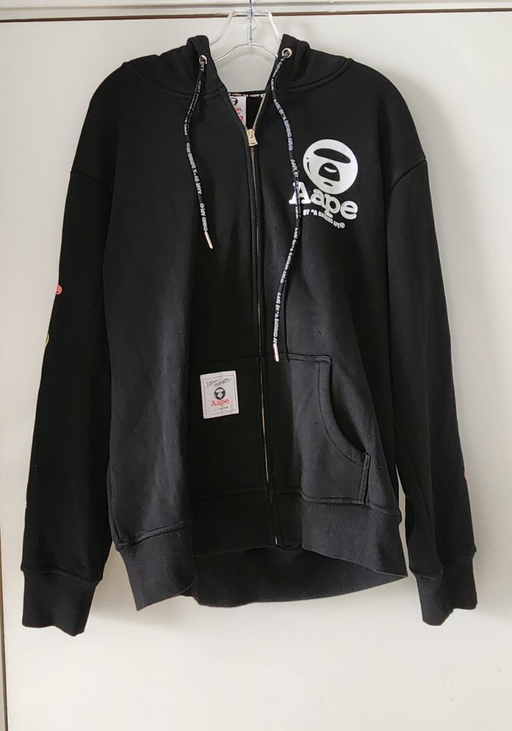 A BATHING APE (BAPE) Felpa con cappuccio uomo Aape x Steven Harrington taglia Large nera una scimmia da bagno