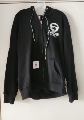 Aape x Steven Harrington Size Large Men's Hoodie Sweatshirt Black  A Bathing Ape
