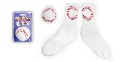 Weiße Baseballsocken X 2 Rollen Sie Ihre Socken zu einem Ball. Sport, Spaß Geschenk Saugen UK