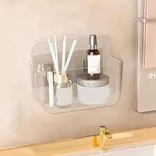 Acrylic Wall Mount Organizer, Self Adhesive Organizer for Clear-dual Basket