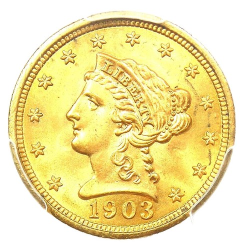 1903 $2.5 Liberty Head Gold Quarter Eagle – NGC MS63 PL – Rare POP