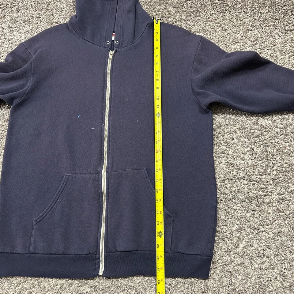 Sudadera con capucha Thrashed American Apparel de colección sudadera en blanco F497 cremallera completa azul desteñido Foto 4 de 4