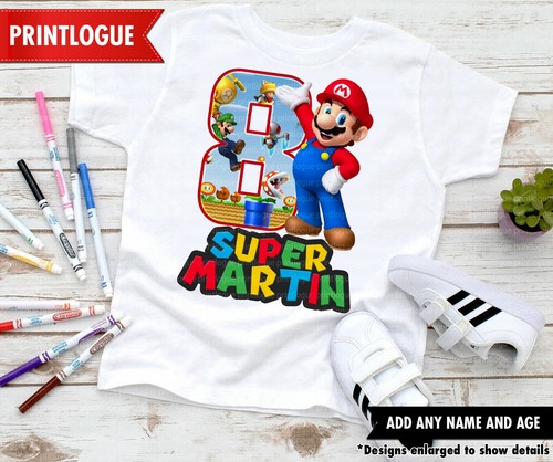 Super Mario Birthday Shirt, Mario 
