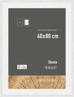 Nielsen Holz-Bilderrahmen Skava Weiß 60X80 Cm Mit Passepartout 50X70 Cm