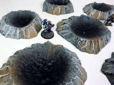 Blast Craters Scatter Terrain - Wargame Miniature Scenery - D D Warhammer ttrpg