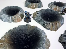 Blast Craters Scatter Terrain - Wargame Miniature Scenery - D&D Warhammer ttrpg