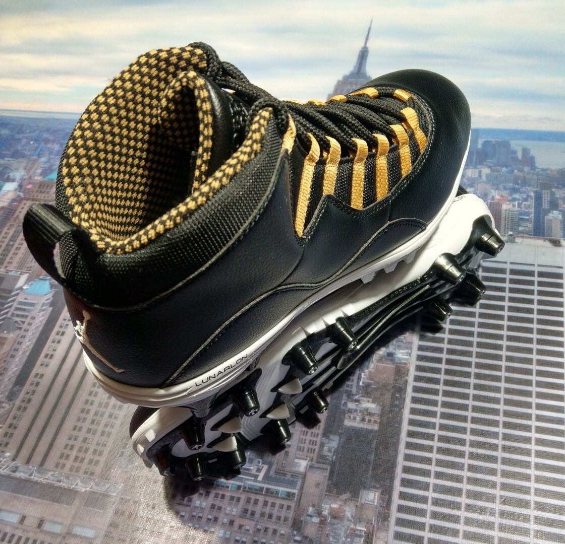 Nike Air Jordan X 10 Retro Mid TD Football Cleat Black Men Nike Air Jordan X 10 Retro Mid TD Football Cleat Black Men