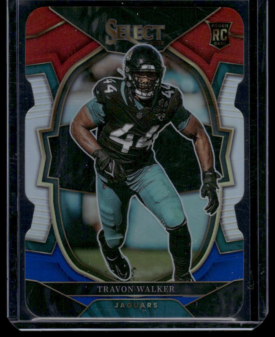 2022 Panini Select #42 Travon Walker Red and Blue Prizm Die Cut