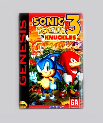 SONIC THE HEDGEHOG 3 w/ KNUCKLES / SEGA GENESIS - 2''x3'' FRIDGE MAGNET (box game