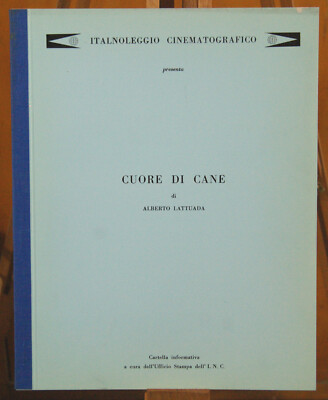 cartella stampa film CUORE DI CANE Alberto Lattuada 1976 I.N.C.