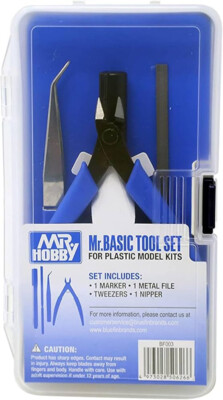 MrHobby BASIC TOOL SET Kit Snipes, Blade, File, Marker For Gundam (4PCS) #BF003
