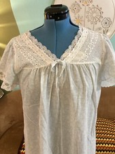 Vintage MCM Pale Blue Floral Midi Nightgown Small/Medium 60  s