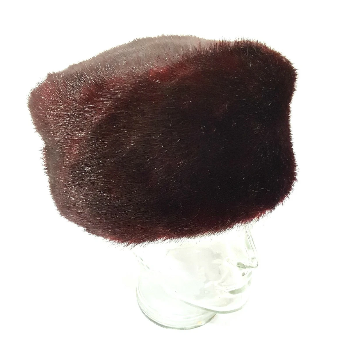 Winter Hat fur Hat Pilot Russian Hat Dark Red eBay