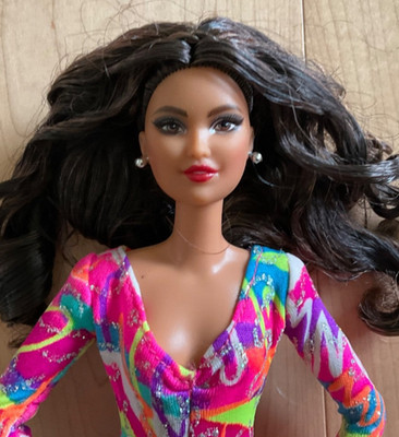 Brown hair 2021 Holiday Barbie hybrid,  tall MTM body, vintage jumpsuit