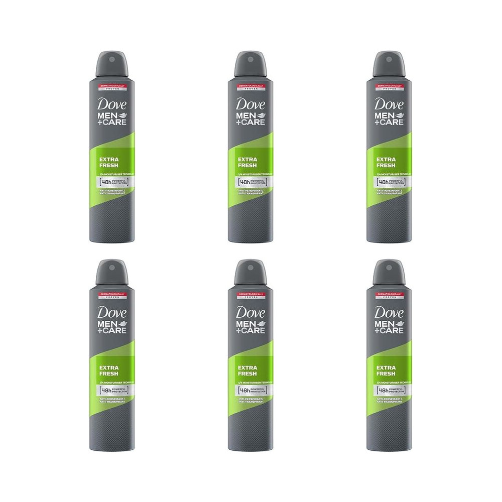 Dove Men+Care Extra Fresh Antiperspirant Deodorant Spray 150 ml - Pack of 6
