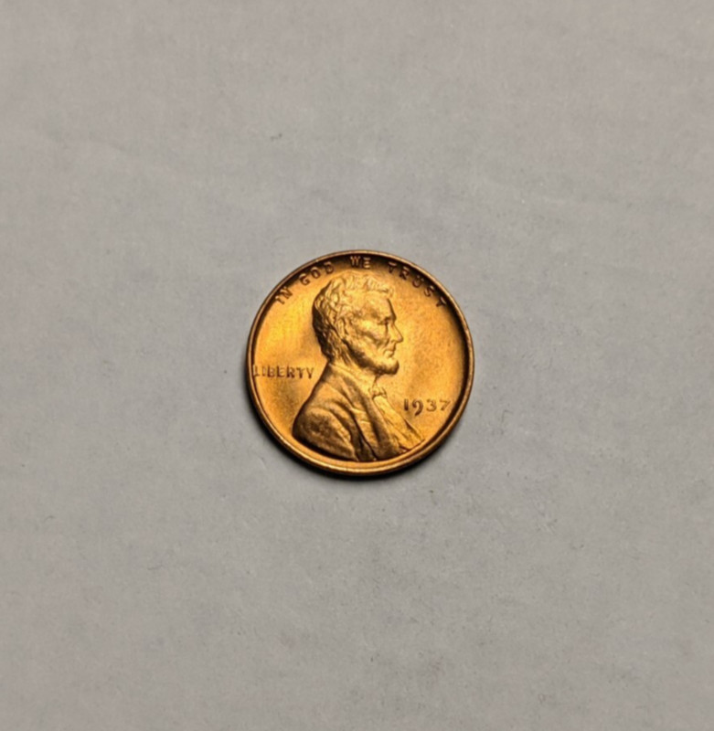 1937 Wheat Penny - Better Date, Fire Red Uncirculated Gem Pristine Cent