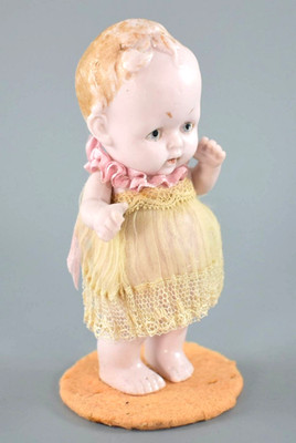 VINTAGE ALL BISQUE KEWPIE FIGUR KLEINES MÄDCHEN PUPPE FIGUR 10cm
