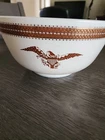 Vintage Pyrex Federal Eagle 3 Quart Bowl 479-B Mixing Bowl White Gold Eagle