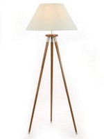 The Very Collection Wood Tripod Floor Lamp Modern Standing Lamp Natural | New