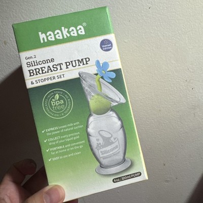 Haakaa Silicone Breast Pump- Milk Collector w/ Stopper- 4 oz Works Amazing 