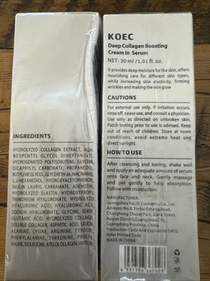 KOEC Deep Collagen Boosting Cream Serum Hydrating Firming Brightening 30ml X 2