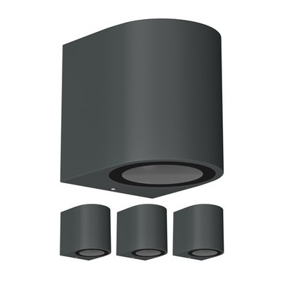 4x Wandleuchte ALSE für außen IP54 Downlight anthrazit matt rund 1x GU10 max.