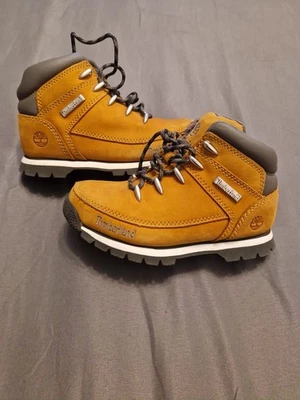 Boy 12.5 Timberland Boots Brown Leather Lace Up Ankle Boots - Image 1 of 4