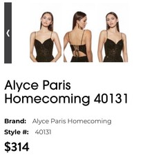 Alyce Paris Homecoming Dress 40131 Black Size 2