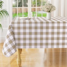 Rectangle Waterproof Vinyl Table Cloth, Buffalo Flannel Backed Tablecloth, Wi...