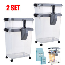 Airtight Pet Food Container Dog Cat Food Storage Bin Treat Box with Scoop